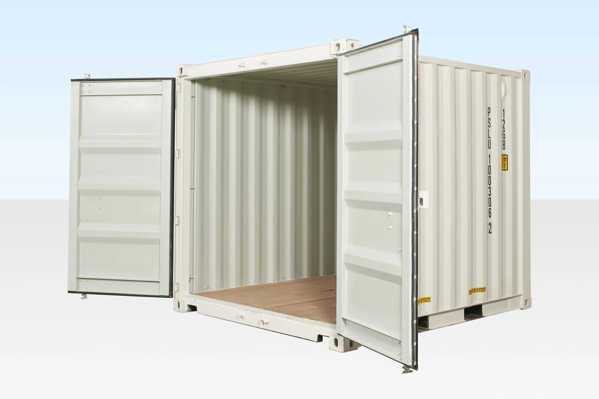 10ft x 8ft shipping container (one trip) – white 10ft x 8ft shipping container (one trip) – white