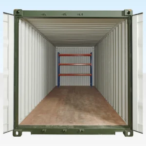 adjustable, heavy duty three tier racking for rear of container