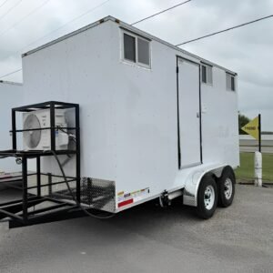 upscale 2 station portable restroom trailer 7′ x 14′
