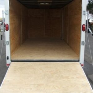 Enclosed Trailer 7’x16′ White – V-Nose w/ Splash Guard Cargo Trailer Storage