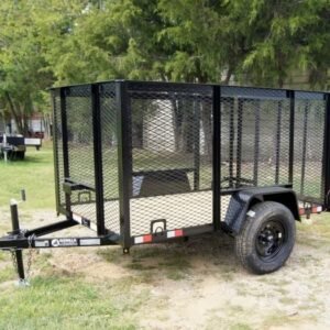 5×8 Straight Deck Utility Trailer with 4ft Mesh Side 3500lb Axle