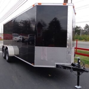 Enclosed Trailer 6’x16′ Black – V-Nose Cargo Equipment Car ATV Storage