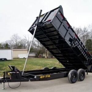 7×16 Telescopic Dump Trailer with 3ft Sides (2) 7K Axles