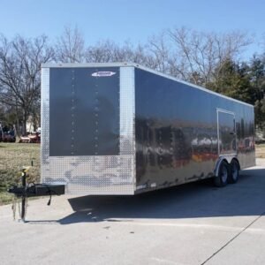 Enclosed Trailer 8.5×24 Tandem Axle Charcoal Gray – Motorcycle Car Hauler Storage