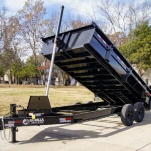 7×16 Gorilla Telescopic IBeam Dump Trailer with 2ft Sides (2) 7K Axles