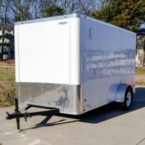 6×12 Flat Nose White Enclosed Trailer 3,500lb Axle