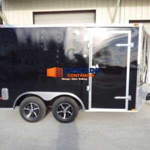 Enclosed Trailer 8.5’x12′ Black – V-Nose Equipment Hauler Storage