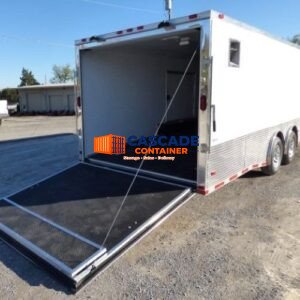 Enclosed Trailer 8.5′ x 28′ White Motorcycle Car Event Trailer Storage