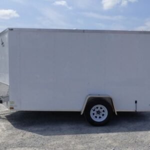 Enclosed Trailer 7’x12′ 3500 lb Axle V-Nose W/ Barn Doors Storage