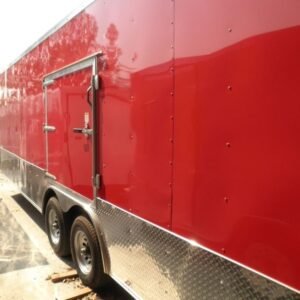 Enclosed Trailer 8.5’x26′ Red – Lawn Equipment Car Motorcycle Hauler Storage